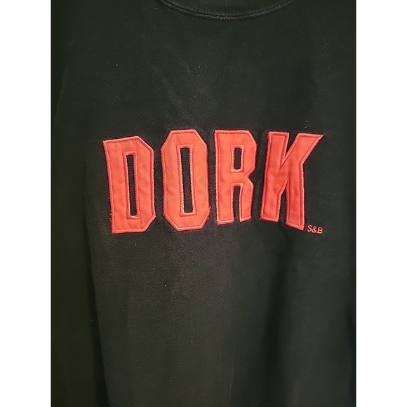 Steve and Barrys Crew Sweatshirt Mens L Black DORK Grandpas Vintage Long Sleeve - Picture 2 of 5